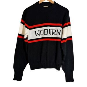 Vintage Bristol Products Woburn Massachusetts Varsity Sweater Black 40 Medium